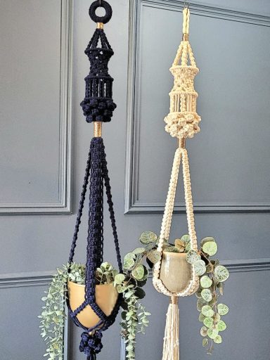 Macrame statement oversized plant hangers