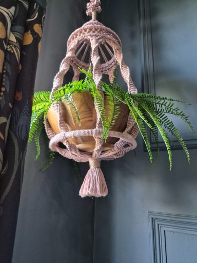 Vintage inspired, statement making, unique chandelier style macrame plant hanger