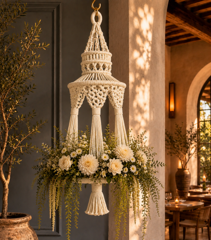 Bespoke Boutique Macrame Plant Hangers Handcrafted Sculptural Fibre Art | Hangers & Macramé
