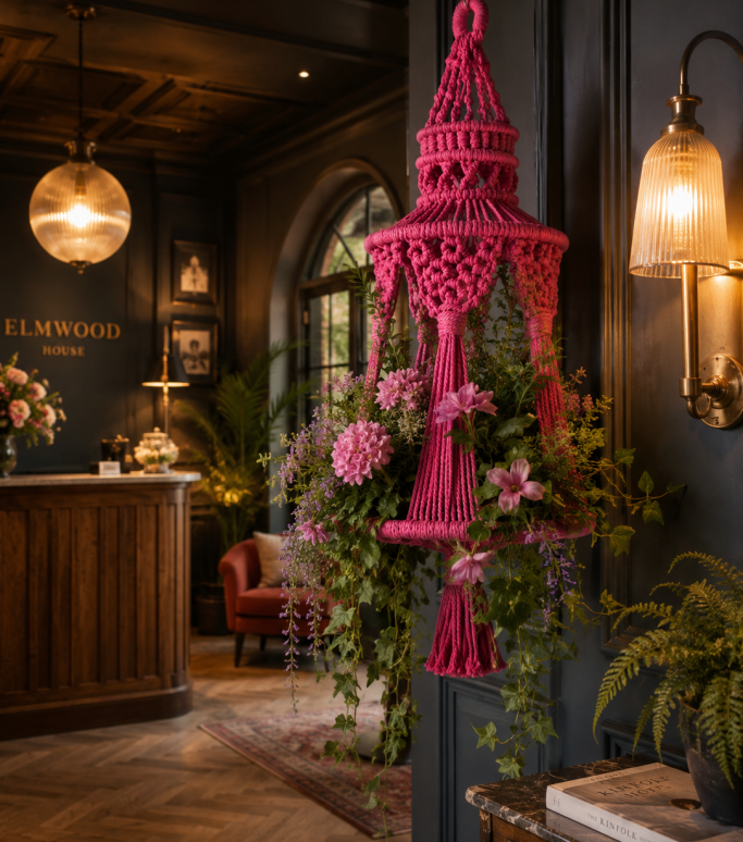 Handcrafted Sculptural Art for Inspired Spaces. Timeless Fibre Art for Modern Interiors, Handcrafted by Mina who makes Unique Macrame Designs in the UK.