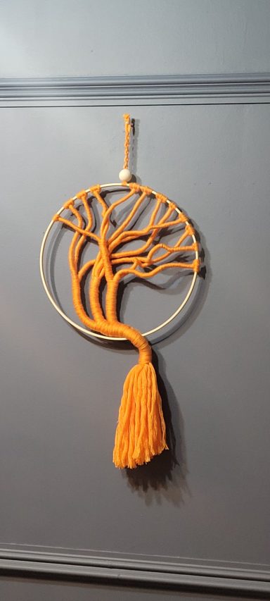 fiberart wall tapestry, tree of life